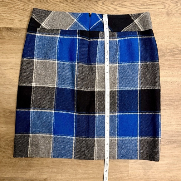 Talbots Wool Blend Plaid Skirt Women’s Size 8 Blue Black Gray White - Picture 5 of 5